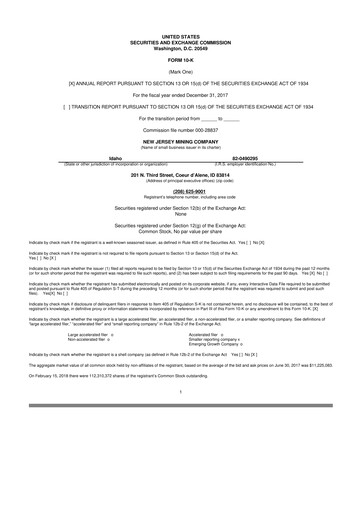 Thumbnail Idaho Strategic Resources 10-K Annual Report 2017