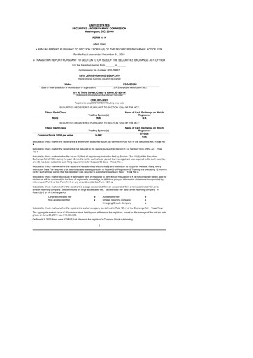 Thumbnail Idaho Strategic Resources 10-K Annual Report 2019