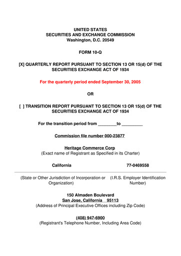 Thumbnail Heritage Commerce 10-Q Quarterly Report FY 