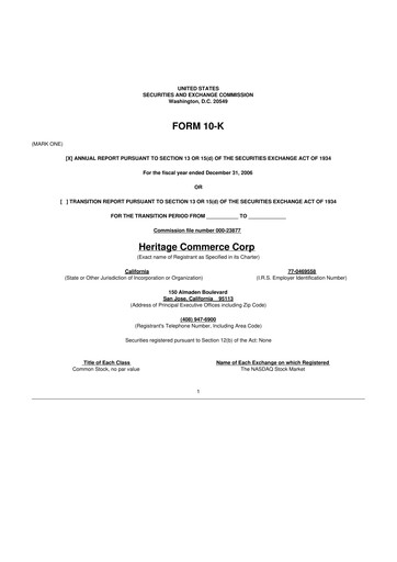Thumbnail Heritage Commerce 10-K Annual Report 