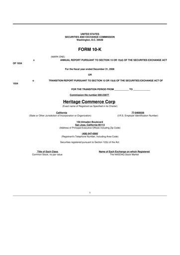 Thumbnail Heritage Commerce 10-K Annual Report 
