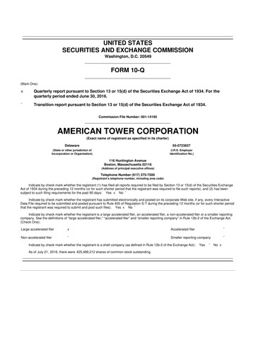 Thumbnail American Tower 10-Q Quarterly Report FY2016 