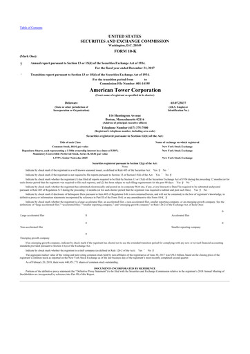 Thumbnail American Tower 10-K Annual Report 2017