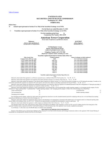 Thumbnail American Tower 10-K Annual Report 2021