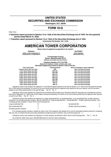 Thumbnail American Tower 10-Q Quarterly Report FY2022 