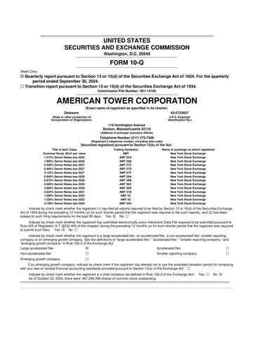 Thumbnail American Tower 10-Q Quarterly Report FY2024 