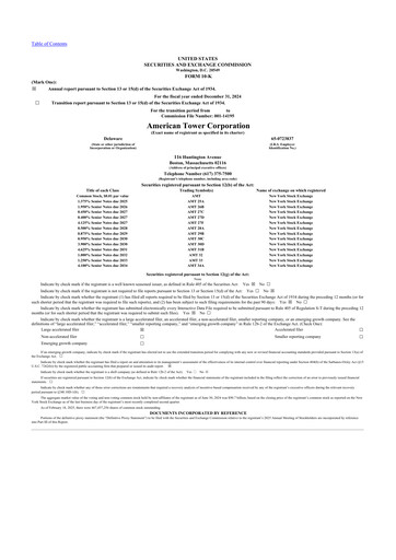 Thumbnail American Tower 10-K Annual Report 2024