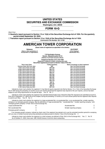 Thumbnail American Tower 10-Q Quarterly Report FY2025 