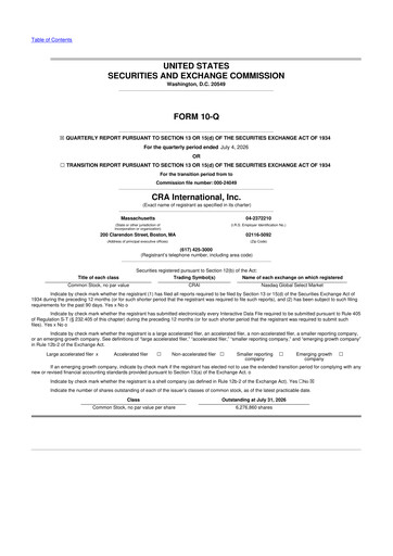 Thumbnail CRA International
 10-Q Quarterly Report FY2026 