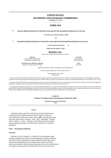 Thumbnail Lineage Cell Therapeutics
 10-K Annual Report 