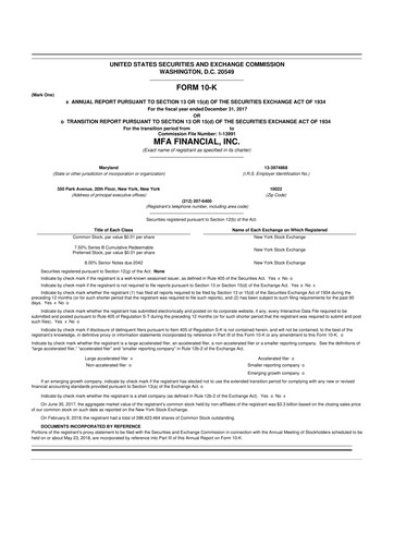 Thumbnail MFA Financial 10-K Annual Report 2017