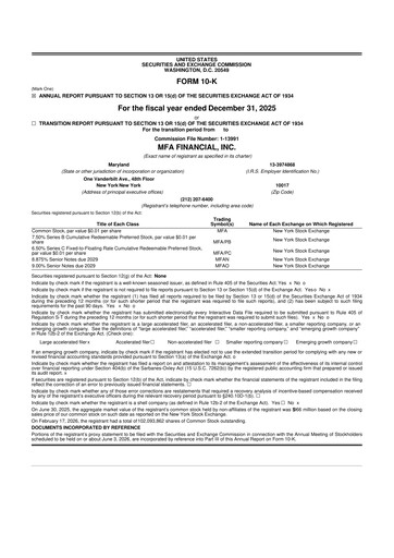 Thumbnail MFA Financial 10-K Annual Report 2025