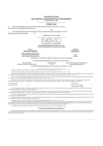 Thumbnail Inovio Pharmaceuticals 10-K Annual Report 2023