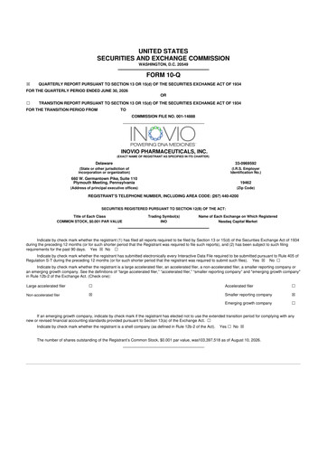 Vorschaubild Inovio Pharmaceuticals 10-Q Quartalsbericht 2026 