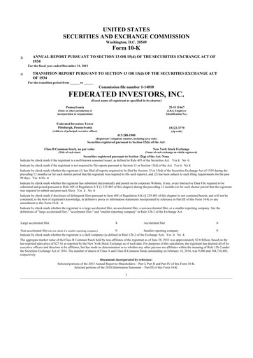 Thumbnail Federated Hermes
 10-K Annual Report 2013