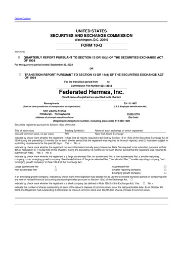 Thumbnail Federated Hermes
 10-Q Quarterly Report FY2023 