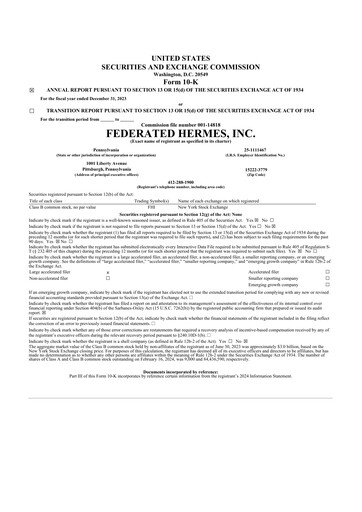 Thumbnail Federated Hermes
 10-K Annual Report 2023