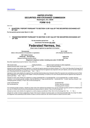 Thumbnail Federated Hermes
 10-Q Quarterly Report FY2024 