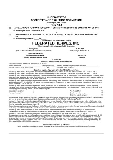 Miniature Federated Hermes
 10-K Rapport annuel 2025