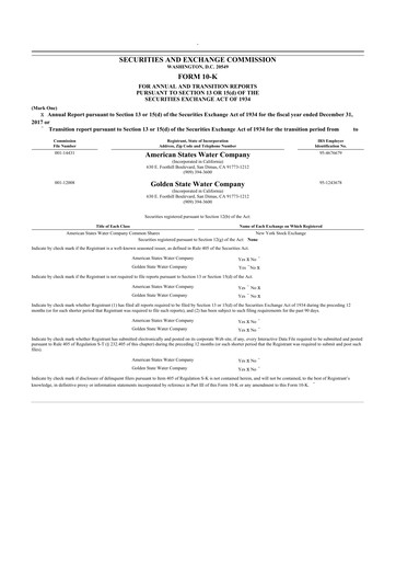 Thumbnail American States Water
 10-K Annual Report 2017