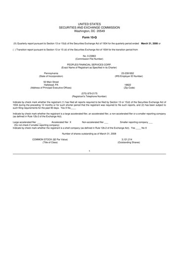 Vorschaubild Peoples Financial Services 10-Q Quartalsbericht  