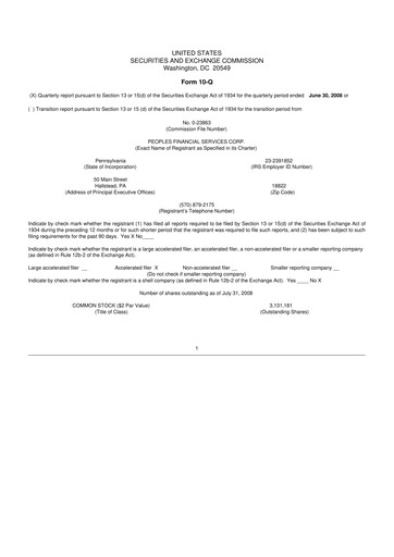 Vorschaubild Peoples Financial Services 10-Q Quartalsbericht  