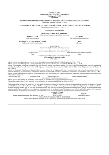 Thumbnail Peoples Financial Services 10-K Annual Report 