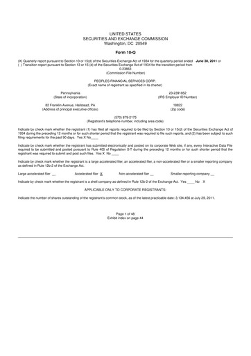 Vorschaubild Peoples Financial Services 10-Q Quartalsbericht  