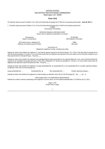 Vorschaubild Peoples Financial Services 10-Q Quartalsbericht  