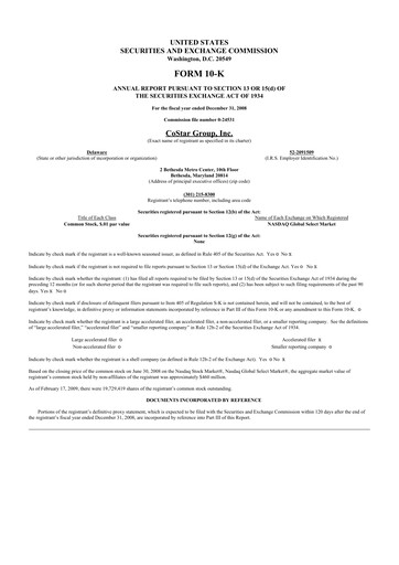 Thumbnail CoStar Group 10-K Annual Report 