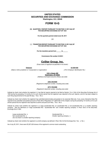 Thumbnail CoStar Group 10-Q Quarterly Report FY2011 