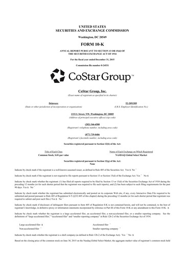 Thumbnail CoStar Group 10-K Annual Report 2015