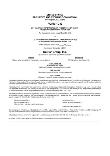 Thumbnail CoStar Group 10-Q Quarterly Report FY2018 