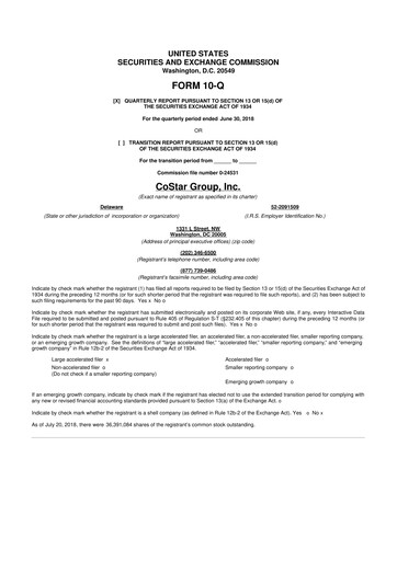 Thumbnail CoStar Group 10-Q Quarterly Report FY2018 