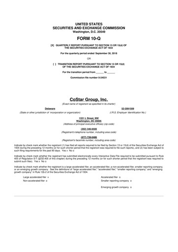 Thumbnail CoStar Group 10-Q Quarterly Report FY2018 