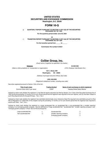 Thumbnail CoStar Group 10-Q Quarterly Report FY2020 