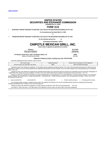 Thumbnail Chipotle Mexican Grill 10-Q Quarterly Report FY2025 