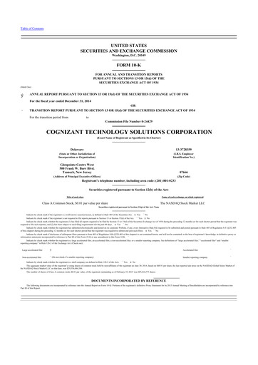 Thumbnail Cognizant Technology Solutions  10-K Annual Report 2014