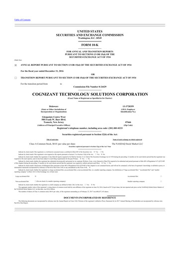 Thumbnail Cognizant Technology Solutions  10-K Annual Report 2016