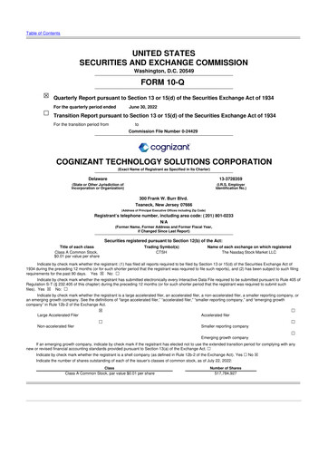 Vorschaubild Cognizant Technology Solutions  10-Q Quartalsbericht 2022 
