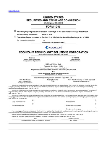 Vorschaubild Cognizant Technology Solutions  10-Q Quartalsbericht 2024 