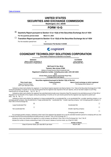 Vorschaubild Cognizant Technology Solutions  10-Q Quartalsbericht 2025 