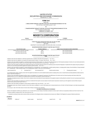Thumbnail Moody's 10-K Annual Report 2023