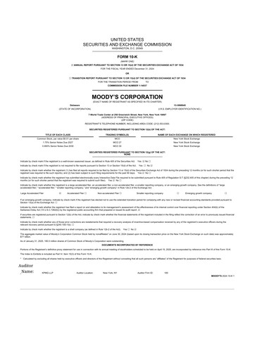 Thumbnail Moody's 10-K Annual Report 2024