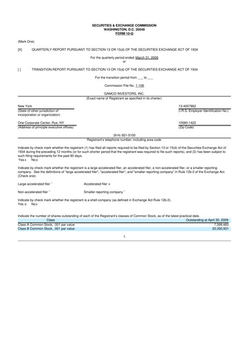 Vorschaubild GAMCO Investors
 10-Q Quartalsbericht  