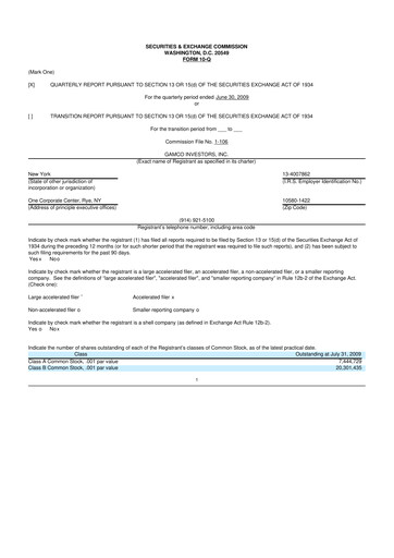 Vorschaubild GAMCO Investors
 10-Q Quartalsbericht  