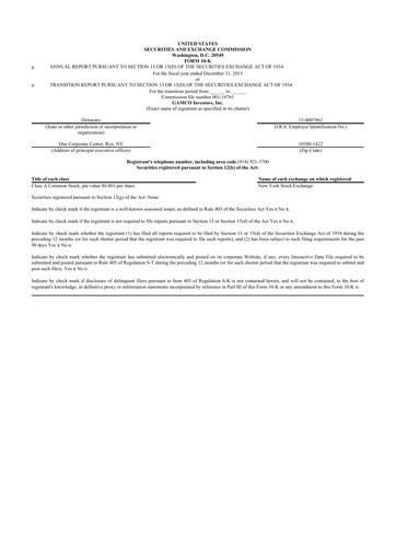 Thumbnail GAMCO Investors
 10-K Annual Report 2013