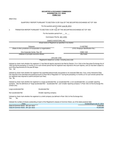 Vorschaubild GAMCO Investors
 10-Q Quartalsbericht 2014 