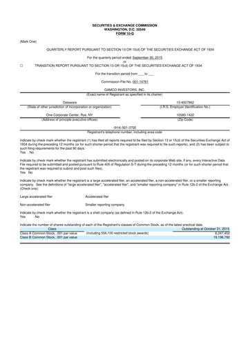 Vorschaubild GAMCO Investors
 10-Q Quartalsbericht 2015 