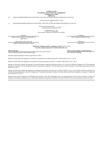 Thumbnail GAMCO Investors
 10-K Annual Report 2016